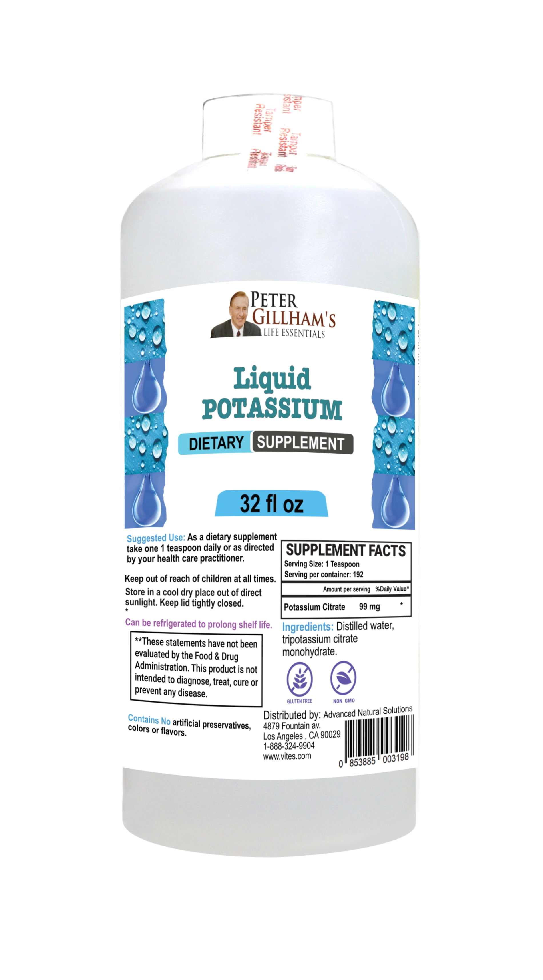 Peter Gillham's Liquid Potassium Supplement (Large 32oz) Sports & Hydration Electrolyte