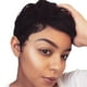 thumbnail image 1 of Peluca rizada negra corta para mujer jinwen peluca llena de cabello afro rizada con flecos a prueba de calor, 1 of 8