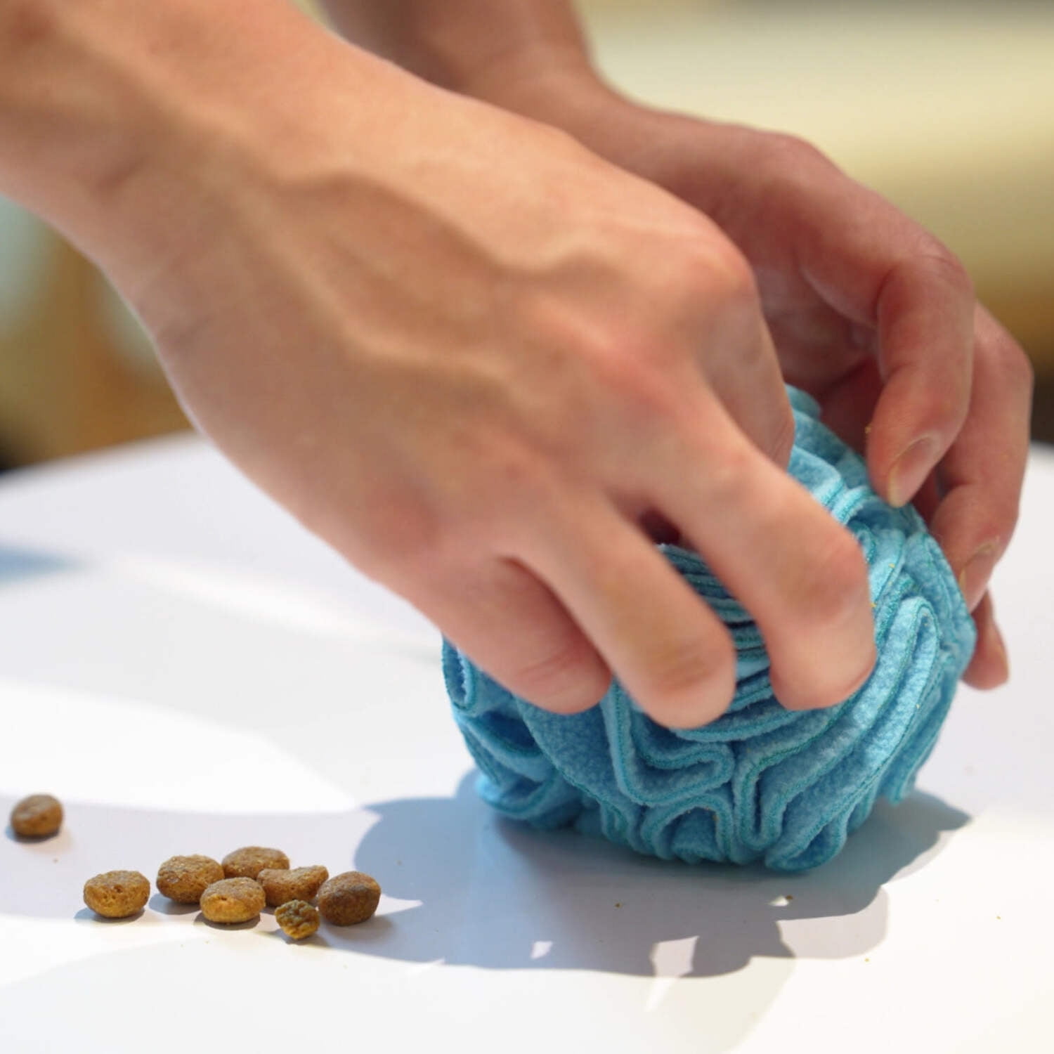 Blue Snuffle Interactive Foraging Dog Puzzle Ball Toy for Puppy and Adult