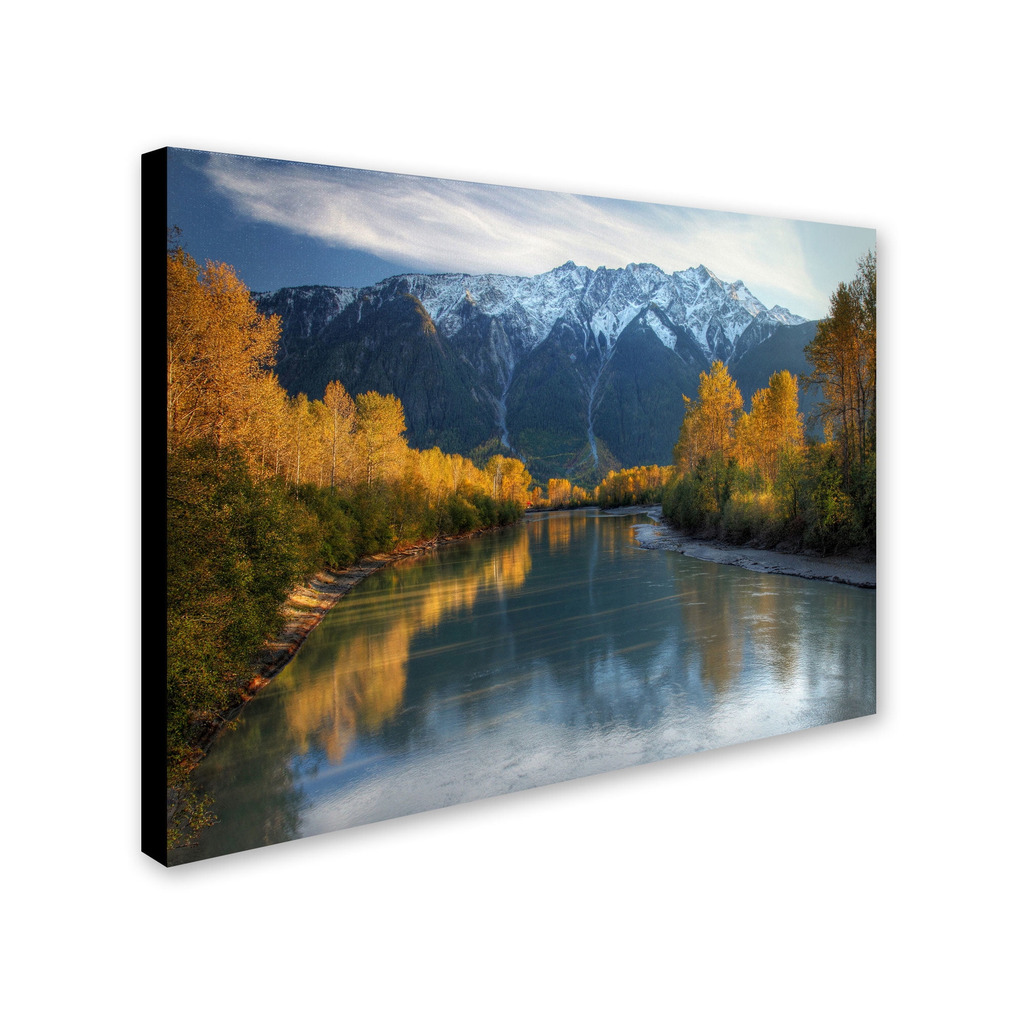 Trademark Fine Art "Autumn River" Canvas Art by Pierre Leclerc