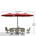 thumbnail image 3 of Dextrus 13FT Double-Sided Patio Umbrella , Large Outdoor Table Umbrella for Patio, Claret-red, 3 of 5