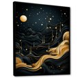 thumbnail image 2 of Designart "Moonlight Serenade Gold Minimalism II" Landscapes Framed Wall Art - Modern Gold Abstract Landscapes Living Room Framed Canvas Art, 2 of 6