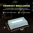 thumbnail image 4 of 16 LED Light Stand Base - Rectangle Display Pedestal for 3D Crystal Glass Art - Adapter Plug Operated - 6.50 Inch Illuminated Holder - Lighted Mirror Box for Centerpieces (Silver), 4 of 6