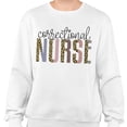 thumbnail image 2 of Correctional Nurse Leopard Print Sweatshirt Unisex Small White, 2 of 5
