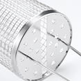 thumbnail image 4 of Panier de Grillade Roulant Panier Bbq en Acier Inoxydable 304 Panier de Gril Cylindrique Portable avec Poignée pour Camping Extérieur Accessoires de Gril Bbq pour Légumes, 4 of 7