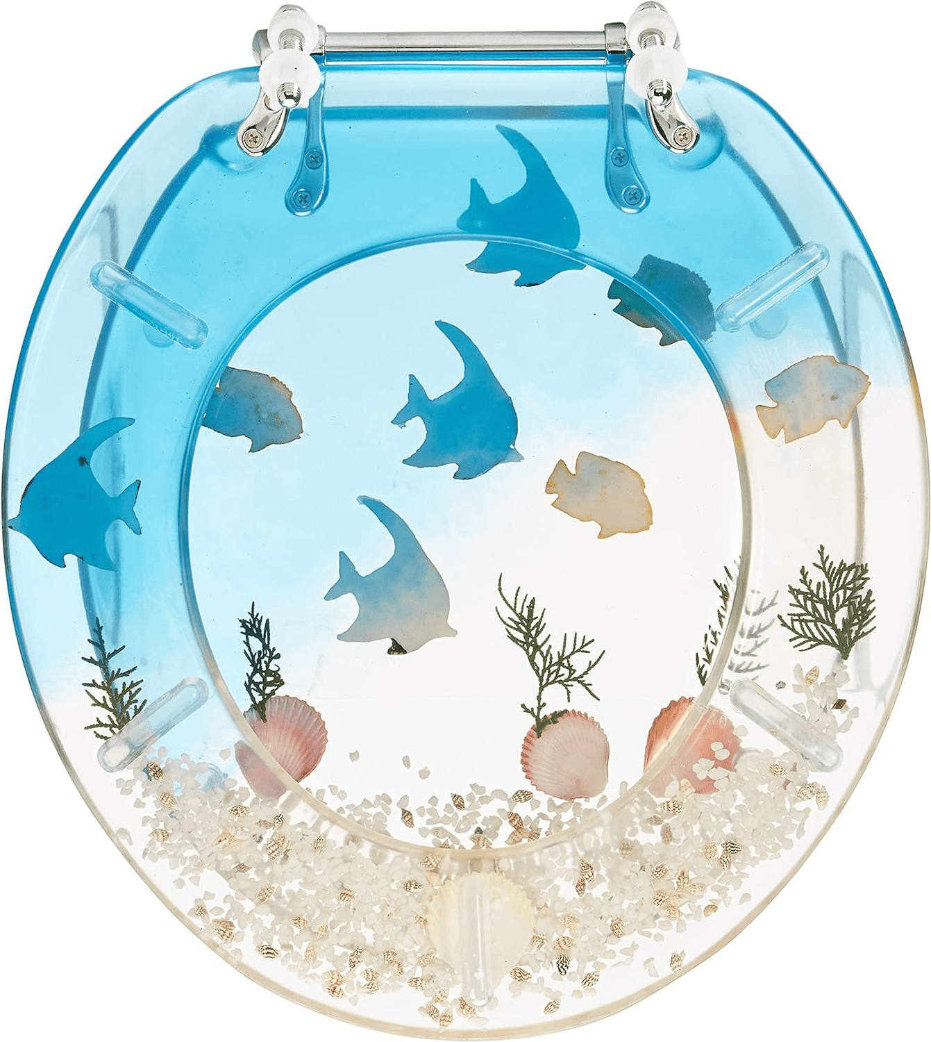 17 Inch Toilet Seat Aquarium Blue