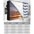 thumbnail image 7 of Outdoor TV Cover 30 to 32 Inch Weatherproof, Geometric Striped Pattern Waterproof TV Screen Protector for Outside Decor with Zipper and Pocket 30"L x 19"H&nbsp; , Navy Grey White Wave Pattern, 7 of 7