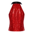 thumbnail image 2 of TTAO Womens Sequins Suit Vest Lapel Sleeveless Glitter Sparkly Dressy Waistcoat for Rave Dance Party Red XL, 2 of 7