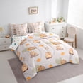 thumbnail image 3 of Homewish Brown Capybara 7-Piece Bedding Comforter Set For Kids Boys Girls,Kawaii Animal King Bedding Sets,Love Heart Flowers Ultra Soft Bed Sheets,Lightweight Room Decor,Reversible, 3 of 8