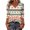 Dark Green, variant on Hsovts Women Plus Size Christmas 3/4 Sleeve V‑Neck Top Watercolor Tree Print Soft Knit T‑shirt Casual Shirt Slim Silhouette Blue 2xL