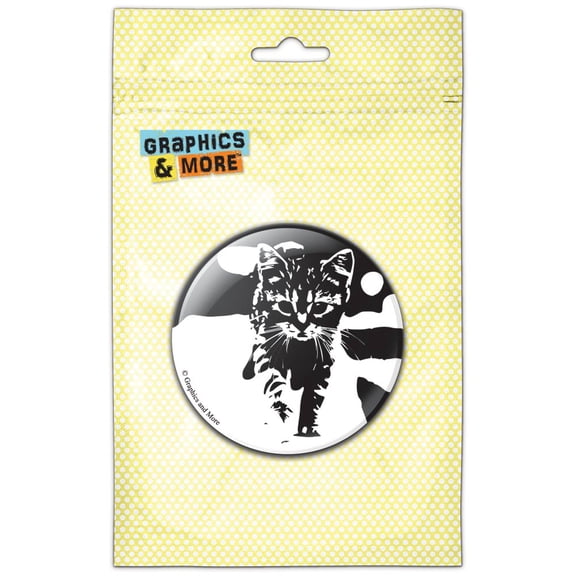 Kitten Black Pinback Button Pin Badge