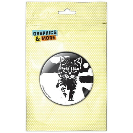 

Kitten Black Refrigerator Button Magnet
