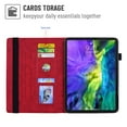 thumbnail image 4 of Dteck Folio Case for iPad Air 11 (2024) / iPad Pro 11 (2022/2020/2018) / iPad Air 5th 4th Gen 10.9",Embossed PU Leather Credit Card Holder Wallet Case with Multi-angle View Stand,Red, 4 of 5