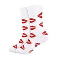 thumbnail image 2 of Women's Socks Valentine's Day Socks Heart Shaped Contrasting Color Medium Length Socks Casual Crew Socks Novelty Gifts Hot Pink,Hot Pink, 2 of 3