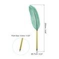 thumbnail image 2 of Uxcell Green Feather Ballpoint Pens, Metal Holder Black Ink Quill Writing Pens with 5 Pieces Refill for Office, Wedding, 2 of 6