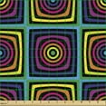 thumbnail image 2 of Ambesonne Abstract Fabric by the Yard Upholstery, Nested Square and Circles, 1 Yard, Multicolor, 2 of 5