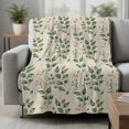 thumbnail image 2 of Green Fall Leaves Blanket Soft Cozy Warm Throw Blanket for Couch, Plush Fuzzy Flannel Fleece Blankets for Sofa, Vintage Farmhouse Botanical Burlap Bed Blankets Lightweight Gifts for Women, 50"x80", 2 of 9