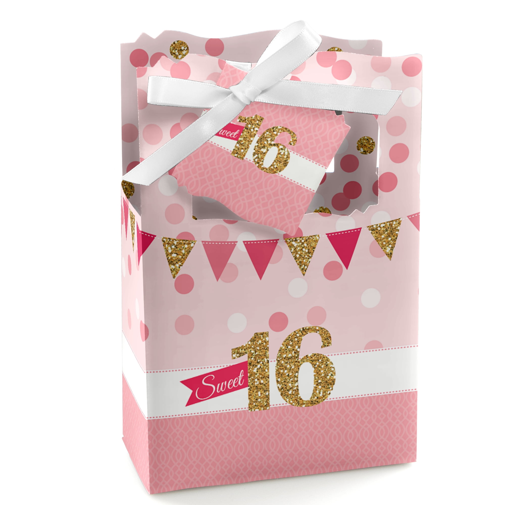 Sweet 16 Birthday Party Favor Boxes Set of 12
