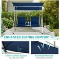 thumbnail image 6 of HOMREST Patio Swing with Adjustable Canopy，Heavy Duty 650 LBS Outdoor Swing with Pivot Storage Table & 4 Cup Holders & Cushions for Yard, Lawn, Backyard, Navy Blue, 6 of 9