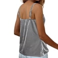 thumbnail image 5 of BUIGTTKLOP Velet Tops for Women Adjustable Spaghetti Strap Sleeveless Shirts Scoop Neck Velour Camisole Tops Loose Fitted Party Camis, 5 of 6