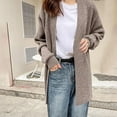 thumbnail image 6 of Lovskoo 2024 Long Cardigans for Women Trendy Loose and Cozy Solid Color Versatile Knitted Cardigan Long Sleeve Sweater Jacket Khaki, 6 of 8