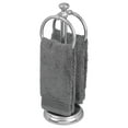 thumbnail image 5 of mDesign Steel Bathroom Towel Rack Holder Stand with 2 Hanging Rings - Chrome, 5 of 6
