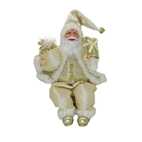 Whoamigo 14'' Sitting Santa Claus Figurine - Christmas Decoration for Hanging Xmas Tree