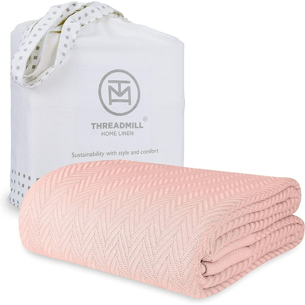 Threadmill Luxury Cotton Blankets for Twin Size bed AllSeason 100