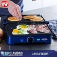 thumbnail image 4 of Blue Diamond Cookware CC002899-001 Sizzle Deluxe Electric Griddle and Grill Pan, Plates, 4 of 12