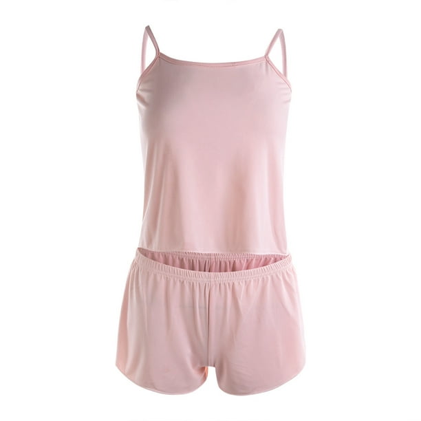 Frobukio - Women Sleepwear Nightwear Camisole + Shorts Suit Home Solid ...