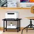 thumbnail image 7 of Leyaoyao Under Desk Printer Stand 2-Tier Mobile Printer Table w/ Storage Shelf Lockable Wheels for Home, Office, Black, 7 of 7