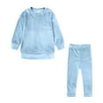thumbnail image 4 of AJZIOJIRO Baby Girls Pullover Sweatshirt 2PCS Pajamas Outfit Casual Solid Color Pajamas Loungewear Cozy Cotton Kids Clothes, 4 of 8