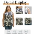 thumbnail image 5 of Cuteduck Women Tank Tops Plus Size Summer Floral Print Sleeveless Blouse Crew Neck Casual Basic Loose Fit Tank Tops Beach Vacation 1X-5X, 5 of 8