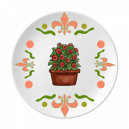 

Little Red Potted Flower Art Deco Fashion Flower Ceramics Plate Tableware Dinner Dish