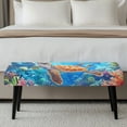 thumbnail image 3 of Jiueut Sea Turtle Coral Fish Print Dining Bench Cover, Stain Resistant Chair Seat Cushion Dustproof Rectangle Bench Protector Cover Home Decor Accessorie for Dining Room Living Room Kitchen, 3 of 7