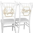 thumbnail image 2 of Koyal Wholesale Bride Groom Chair Signs, Set of 2 Scripted Hexagon Laser Cut Wood Chair Back Signs, 2 of 3
