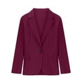 thumbnail image 4 of UYISJ Womens Fall Fashion Blazers Business Casual Long Sleeve Coats Open Front Work Suit Office Blazer Jackets with Pockets Wine XL, 4 of 6