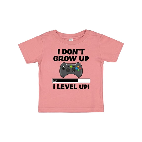 Inktastic I Dont Grow Up I Level Up with Game Controller Black Boys or Girls Baby T-Shirt