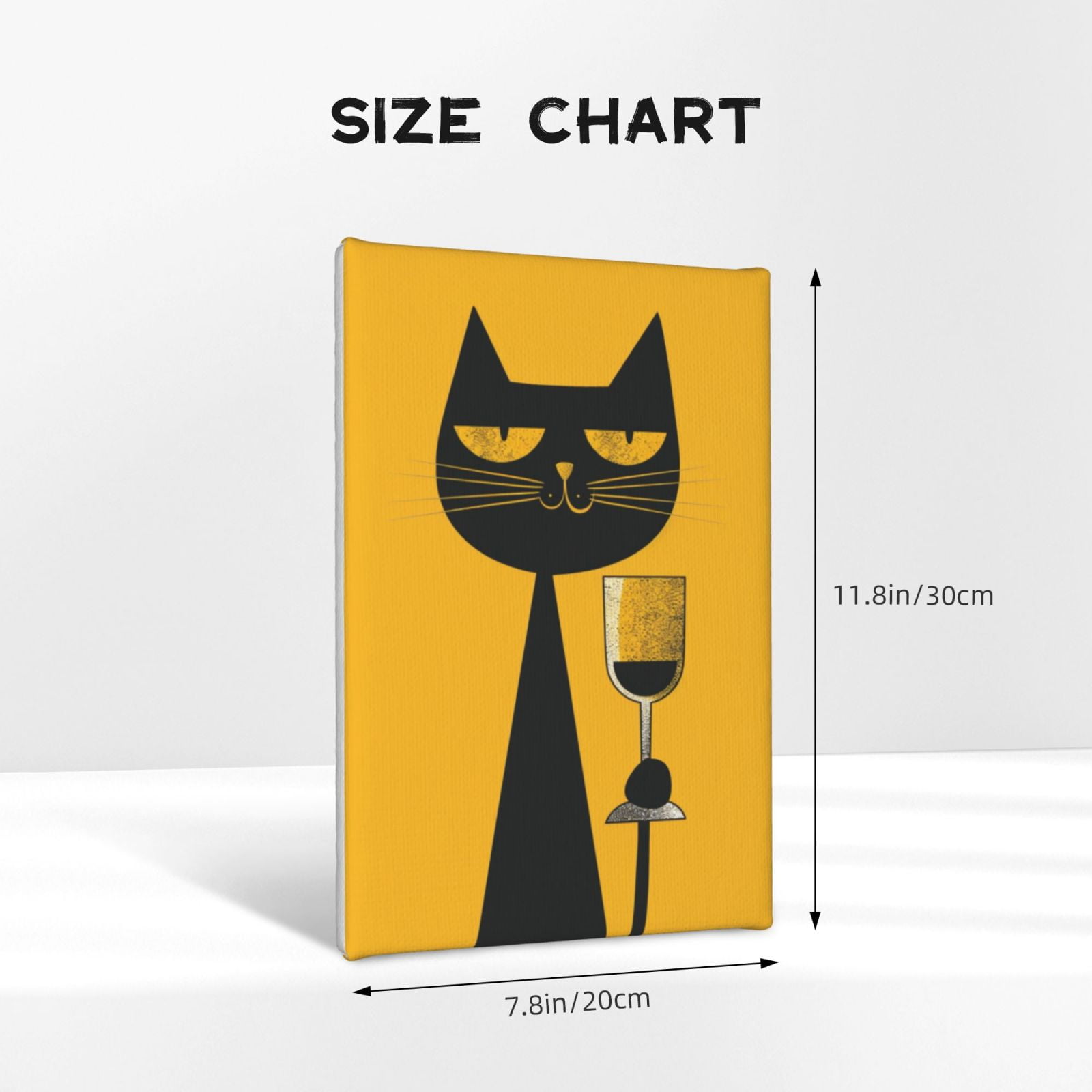 8x12 inch Paintings On Canvas Cats And Wine Glasses,Home Room Decor Kitchen Accessory,Funny Cats And Wine Glasses Modern Style Canvas Painting,Gift For Cat & Wine Lovers,For Bedroom,Bar,Door
