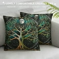 thumbnail image 3 of Autua Tree of Life Moon Phases Organic Graphic Decorative Throw Pillow Cover for Home Couch Living Room Bed Sofa - High-Quality Short Plush 1PC 12x12in, 3 of 5