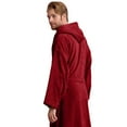 thumbnail image 3 of Canadian Linen Terry Cloth Warm Bathrobes Cotton for Womens Showers Bath Hooded Soft Plush for Hotels Spa Salons Resorts Lounge Robes, Large, Burgundy, 3 of 4