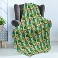 thumbnail image 4 of Floral Soft Flannel Fleece Throw Blanket, Exotic Hawaiian Style Botanical Pattern for Tropical Heaven and Paradise Holiday, Cozy Plush for Indoor and Outdoor Use, 50" x 70", Multicolor, by Ambesonne, 4 of 5