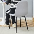 thumbnail image 5 of Set of 4 Dining Chair Set Comfortable Linen-Cotton Integrated Seat and Backrest Modern Home Matching for Kitchen Living Room, 5 of 15