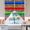 thumbnail image 4 of Mexico Leopard Swag Valances for Windows 2 Pack Print Colorful Swag Kitchen Curtains 63 Inches Long Rod Pocket Short Window Treatment for Kitchen Bathroom 36"x63", 4 of 8