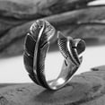 thumbnail image 2 of unbranded Anillo De Inoxidable Plateado Con Vintage De Pluma Para Y, 2 of 8