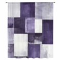 thumbnail image 2 of Purple Geometric Sheer Curtains 96 Inches Long, Vintage Oil Painting Contemporary Light Filering Curtains, Privacy Drapes Simi Floor to Veiling Curtain for Living Room Bedroom Large Window Treatment, 2 of 9