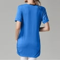 thumbnail image 4 of Olyvenn Fashion Womens Nursing Shirts for Breastfeeding Stylish Silky Touch Postpartum Pullover Casual Short Sleeve Maternity Tops Light Blue 8, 4 of 4