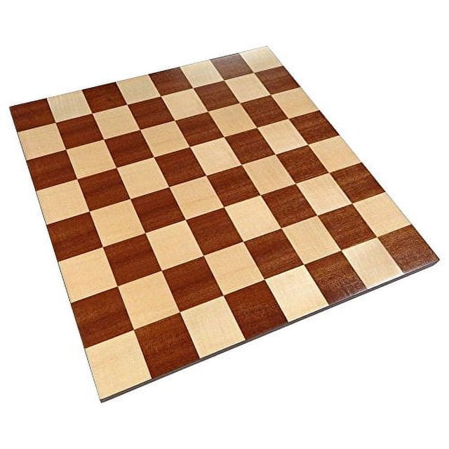Zelus Borderless Tournament Chess Board with Inlaid Mahogany Wood, Large 18 x 18 Inch, Board Only