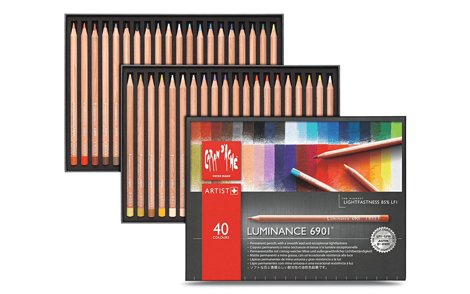 CARAN D'ACHE LUMINANCE 6901 40色セット Amazon.com : Caran d'Ache Luminance 6901 Clr Pncl Set 76