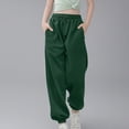 thumbnail image 2 of kpoplk Girls' Athletic Sweatpants Cute Baggy Jogger Pants with Drawstring and Pockets for Teen Girls(Green,13-14 Y), 2 of 5